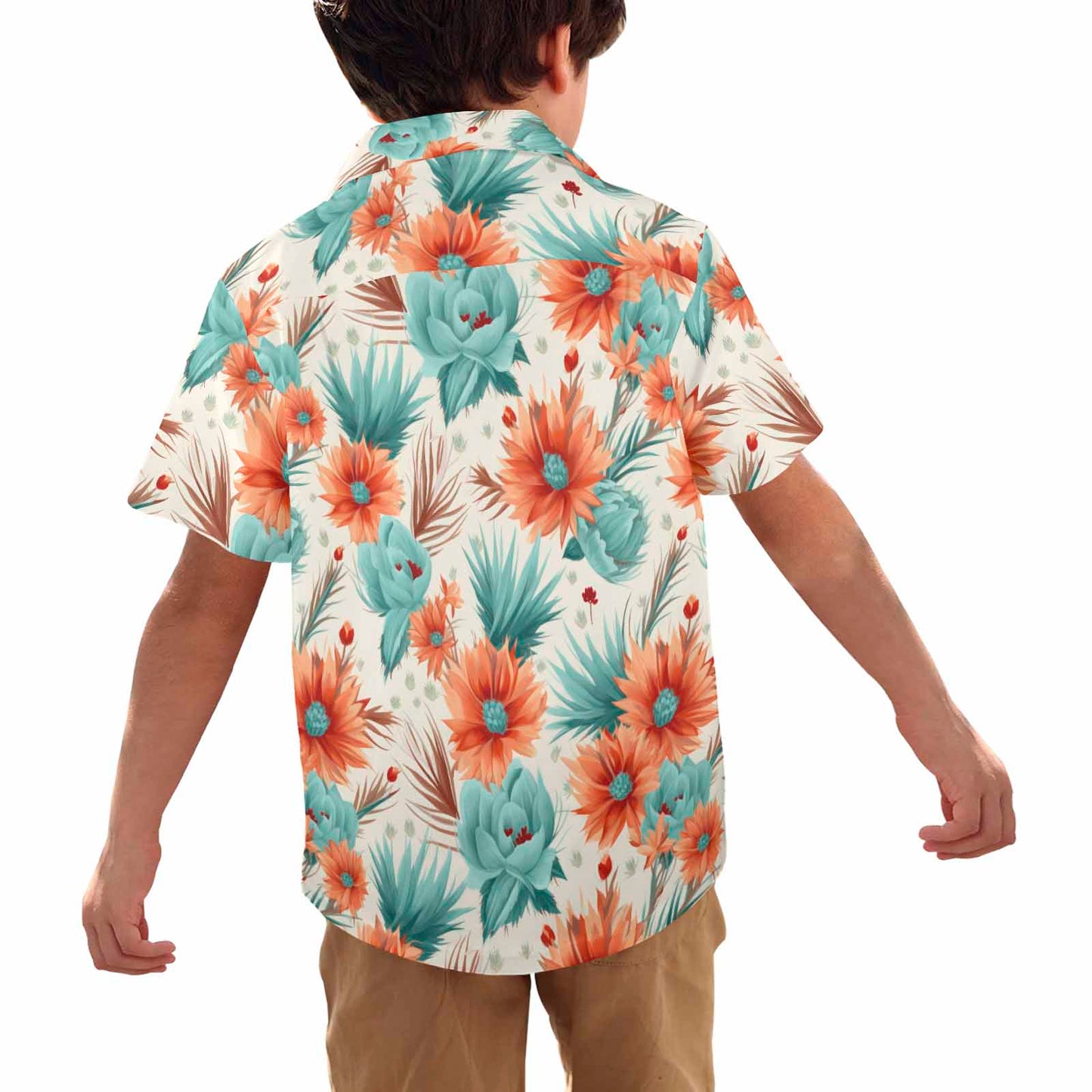 Boho Floral  Little Boys Hawaiian Shirt