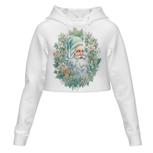 Women's All Over Print Cropped Hoodie (DLM) Hooded hoodie