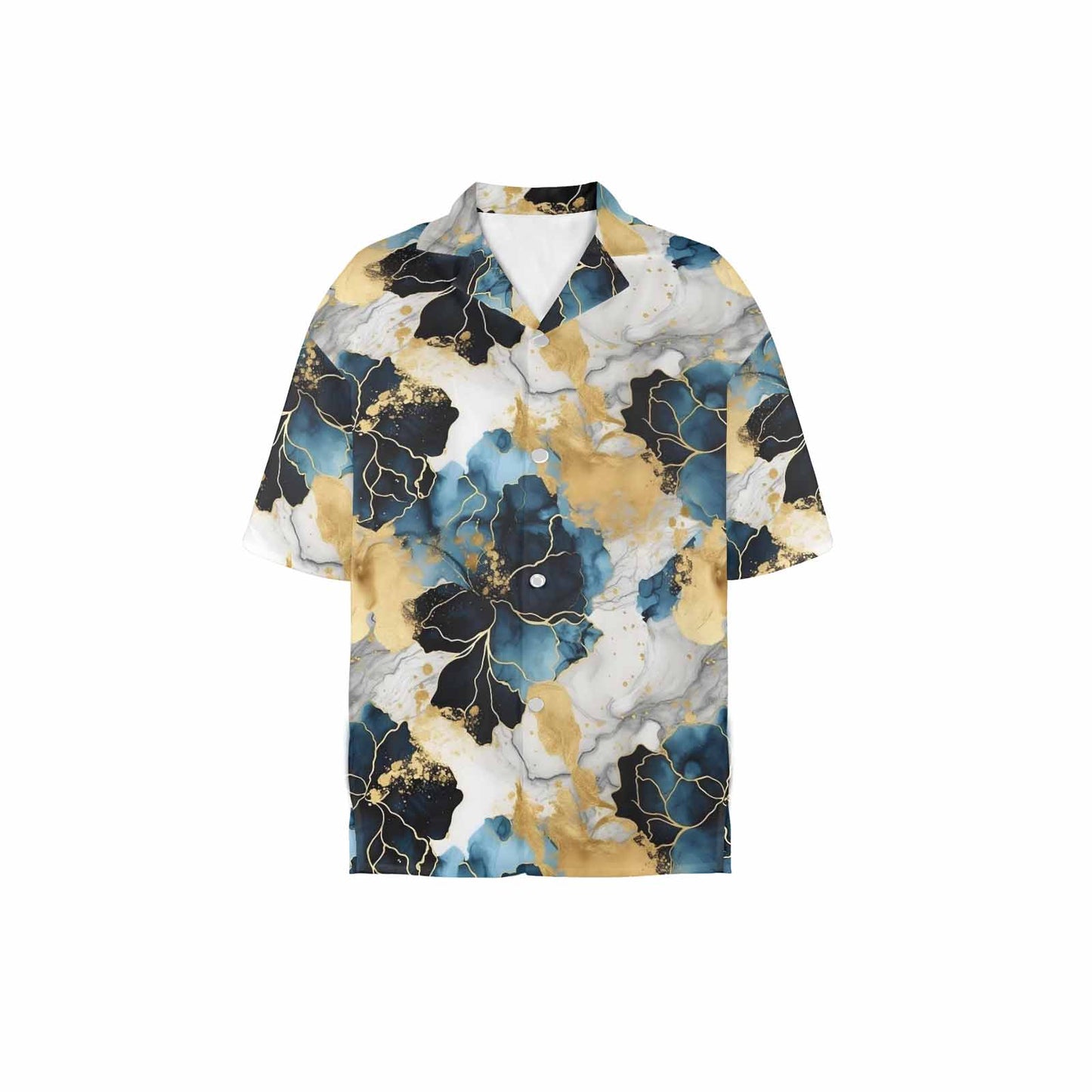 Blue Ink Floral  Women's Hawaiian Shirt