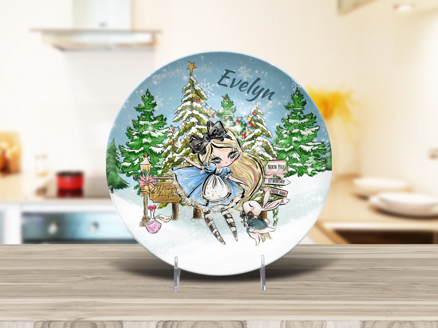 Alice Personalised Christmas Plate