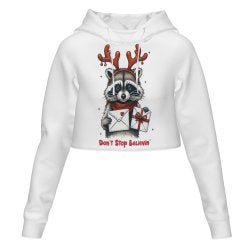 Women's All Over Print Cropped Hoodie (DLM) Hooded hoodie