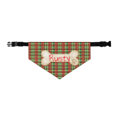 Tartan Collection 14 - Pet Tag Round and Bone Shape, Collar, Bandana, Lead, Dinner Bowl, Pet Bed