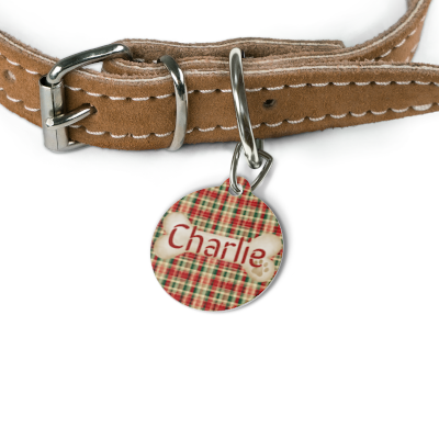 Tartan Collection 8 - Pet Tag Round and Bone Shape, Bandana, Lead, Dinner Bowl, Pet Bed