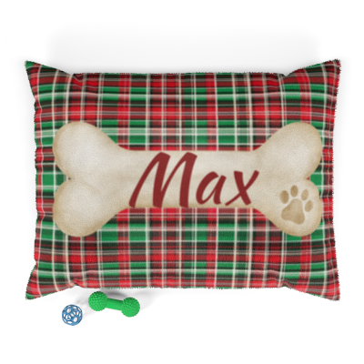 Tartan Collection 10 - Pet Tag Round and Bone Shape, Bandana, Lead, Dinner Bowl, Pet Bed