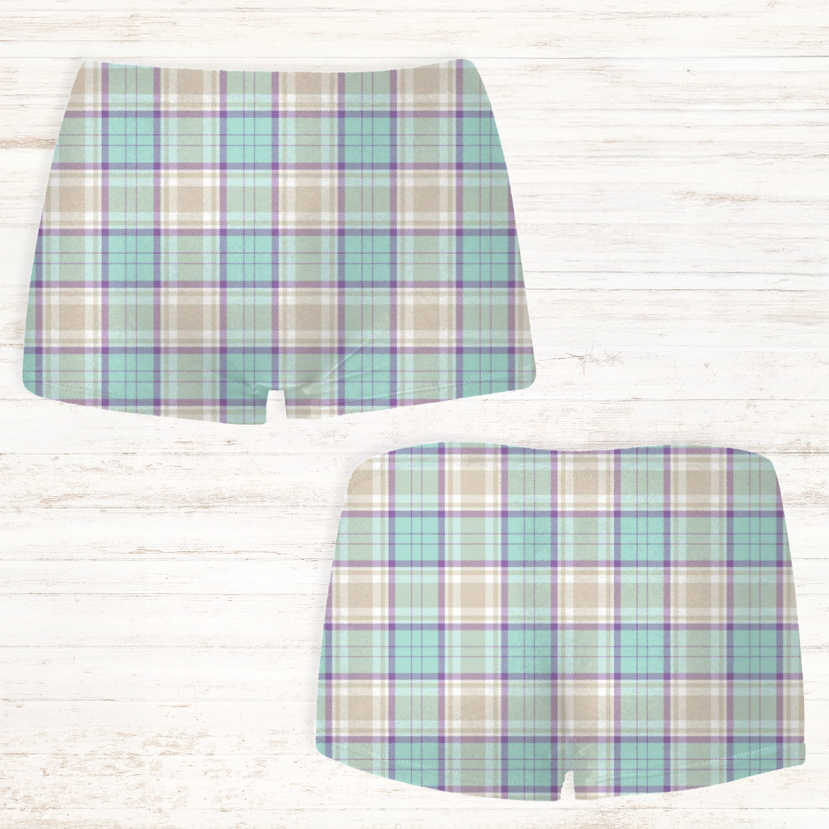 Women's Personalised Gingham Tartan Boxer Shorts