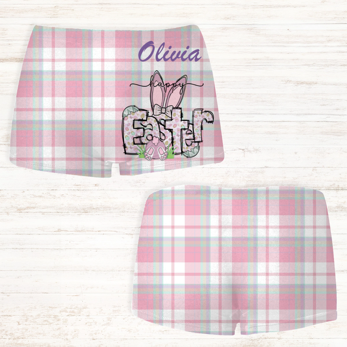 Women's Personalised Easter Boxer Shorts