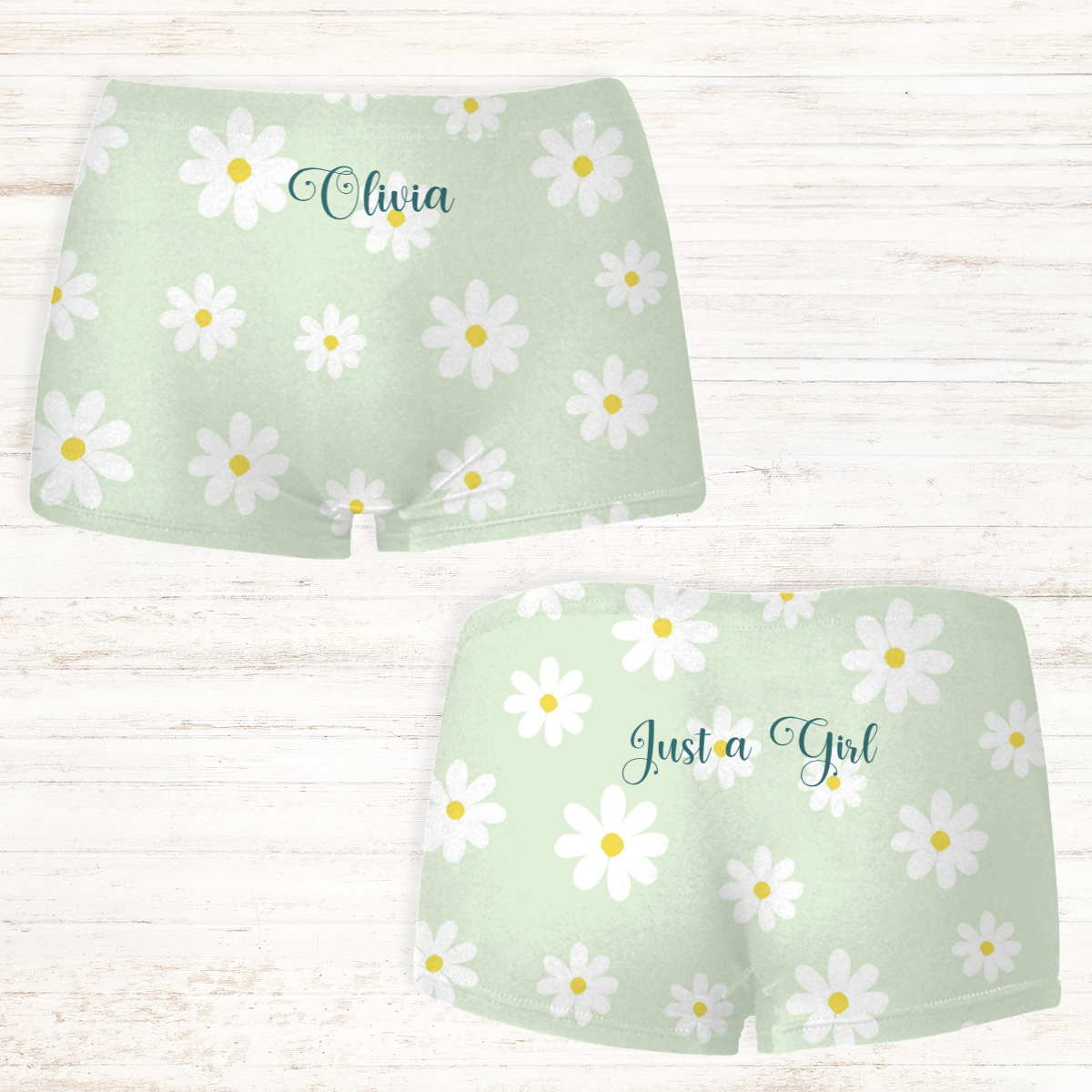 Women's Personalised Daisy Boxer Shorts