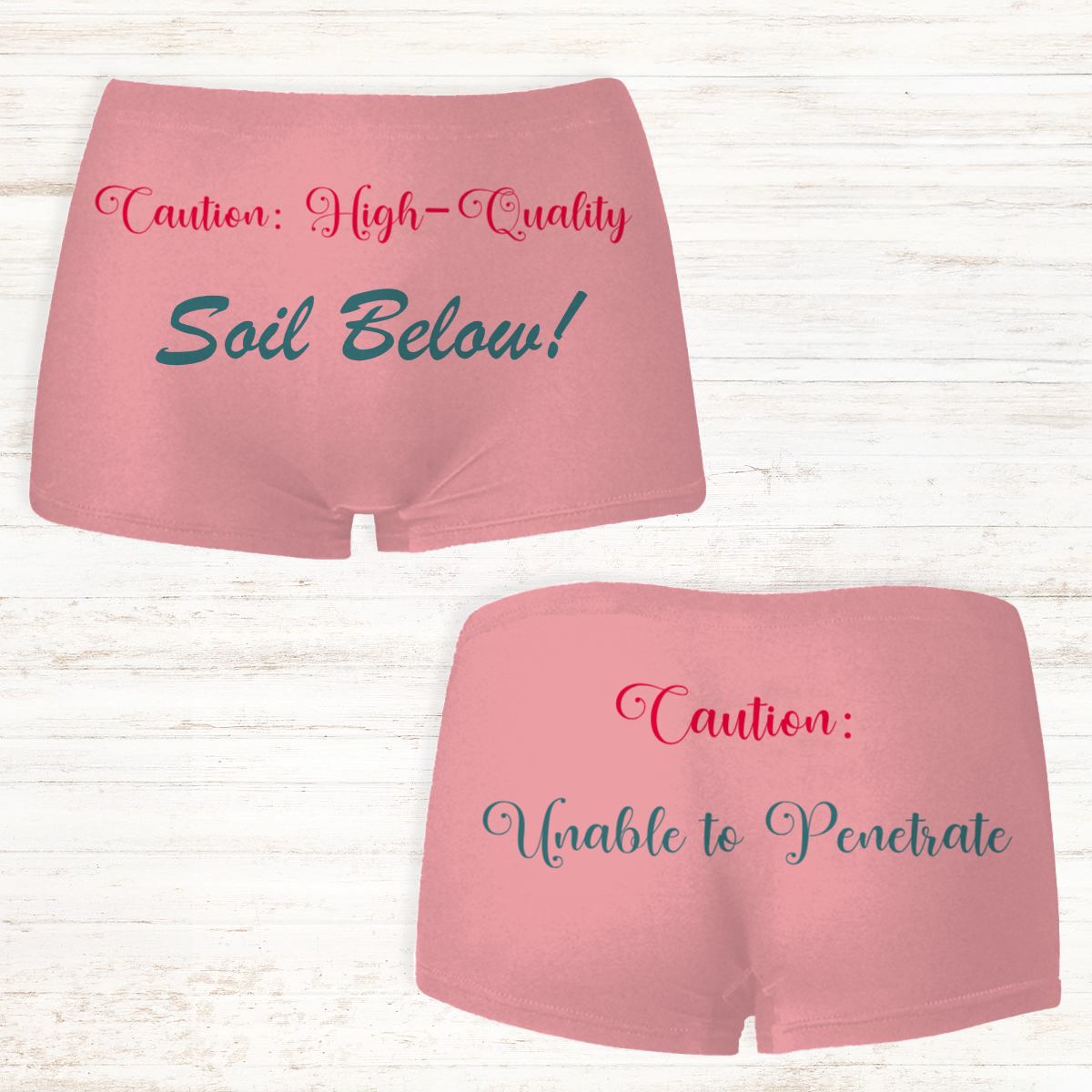 Women's Personalised Text Boxer Shorts Choose colour design