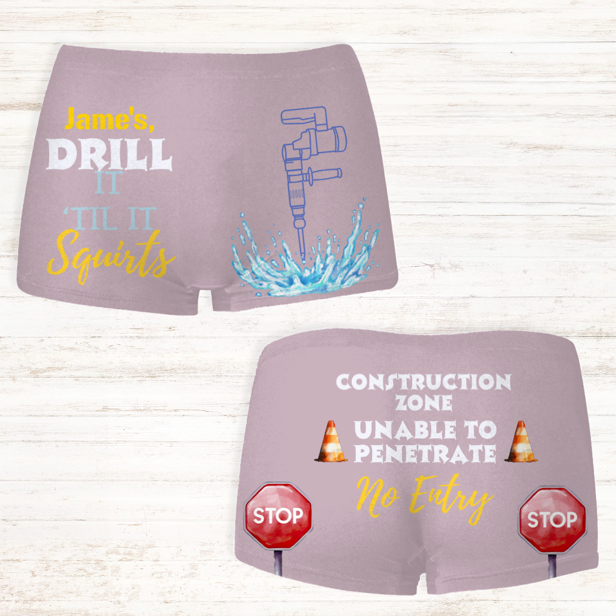 Women's Personalised Drill It Boxer Shorts