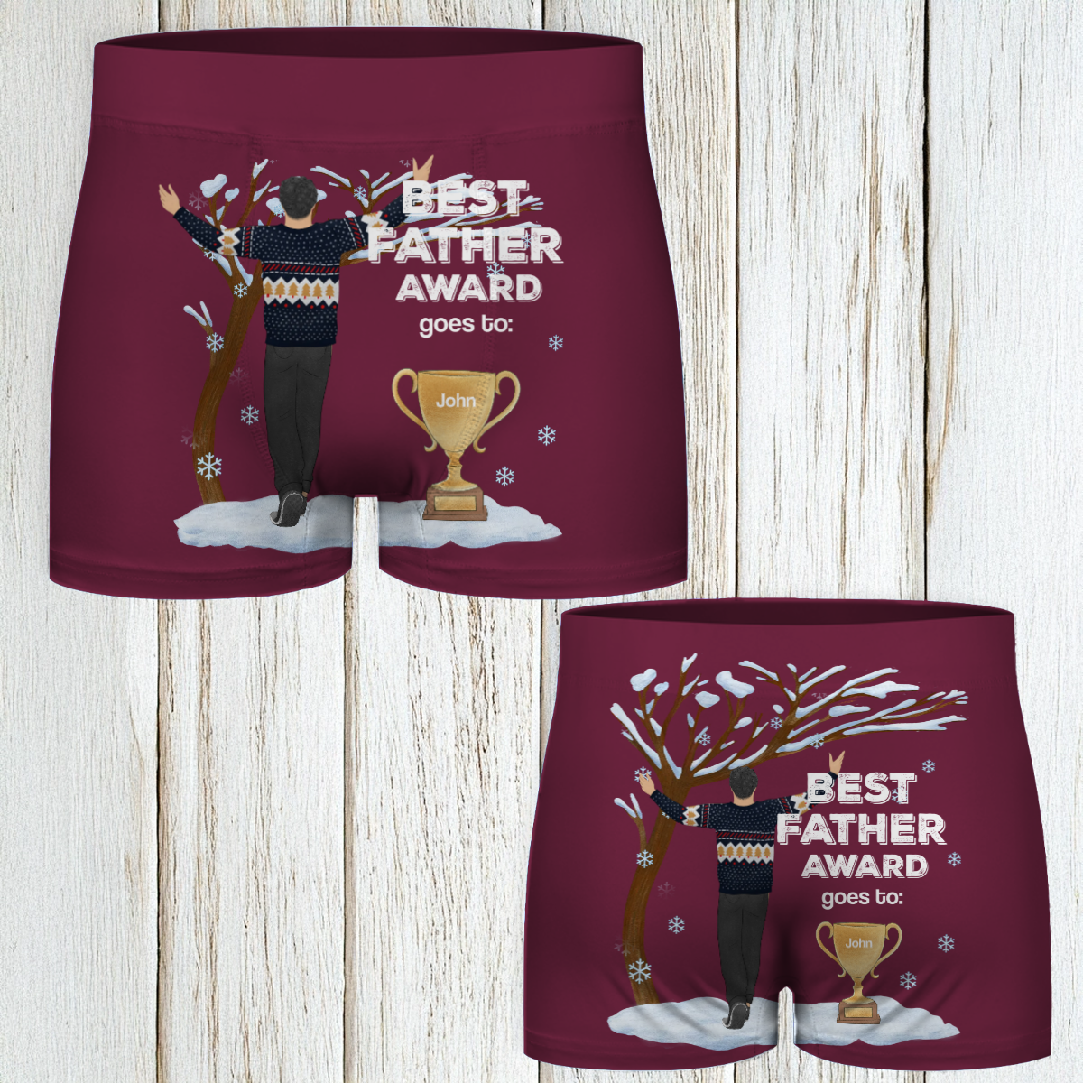 Personalised Best Father Award Men's Boxer Shorts (D7266859)