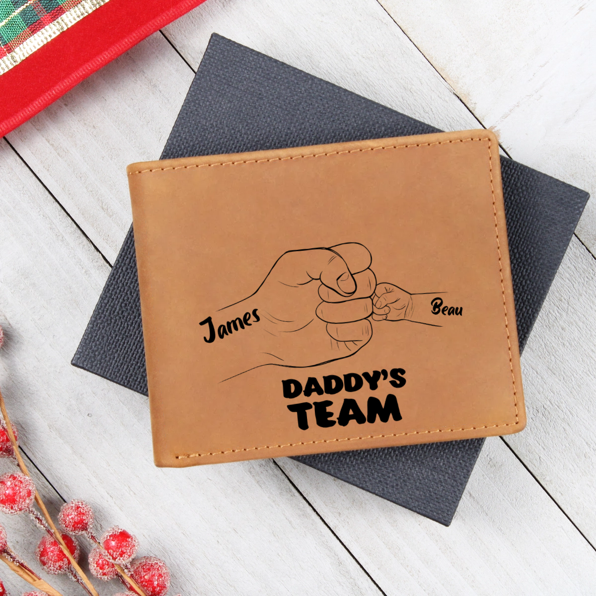 Graphic Leather Wallet - Dad's Team