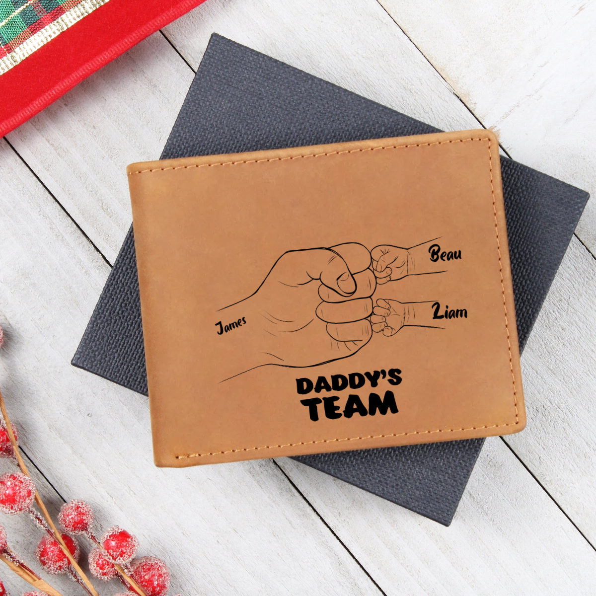Graphic Leather Wallet - Dad's Team