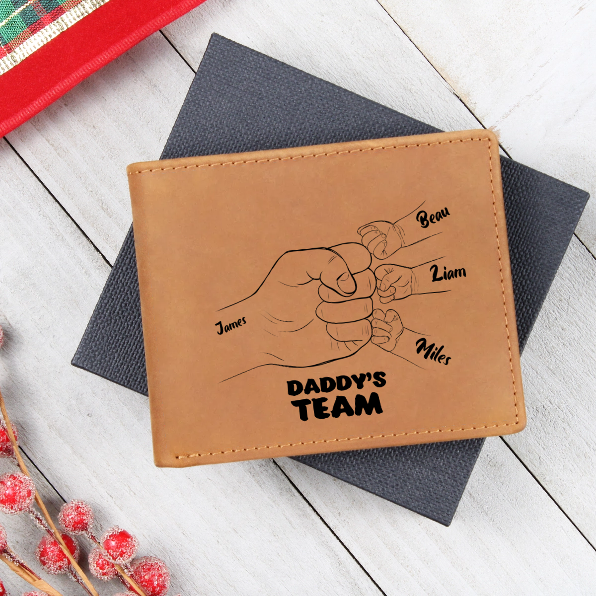 Graphic Leather Wallet - Dad's Team