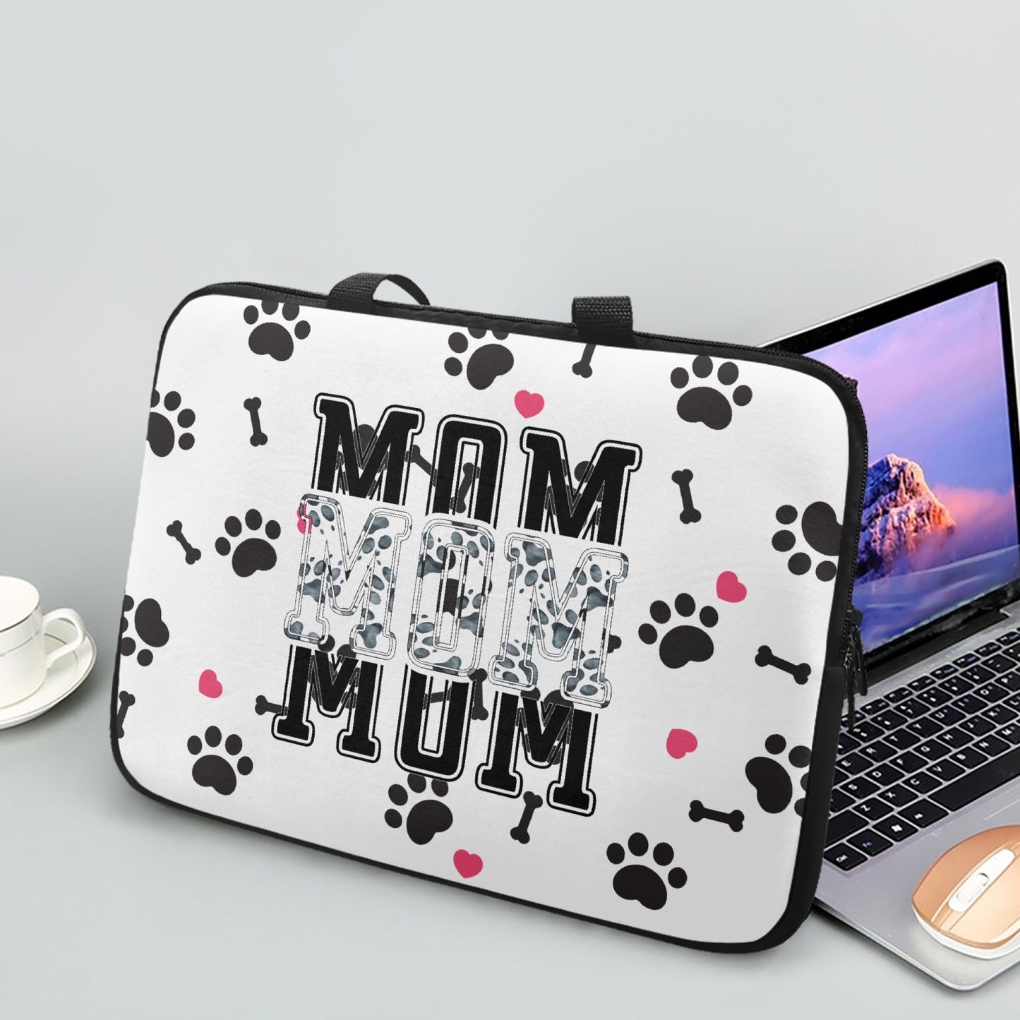 Laptop Sleeve with Handles - Dog Mom