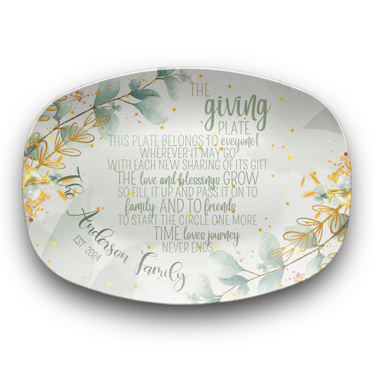 Personalised The Giving Plate Platter, 10"x14" Platter