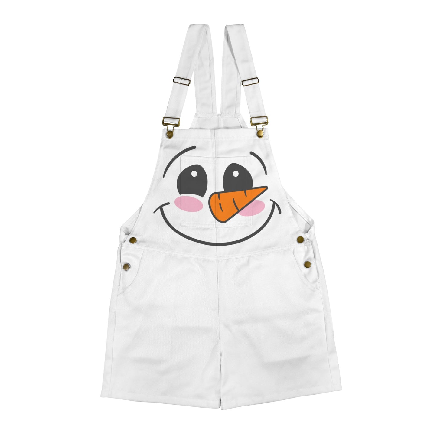 Snowman Smile Unisex Shorts Suspender Jumpsuit