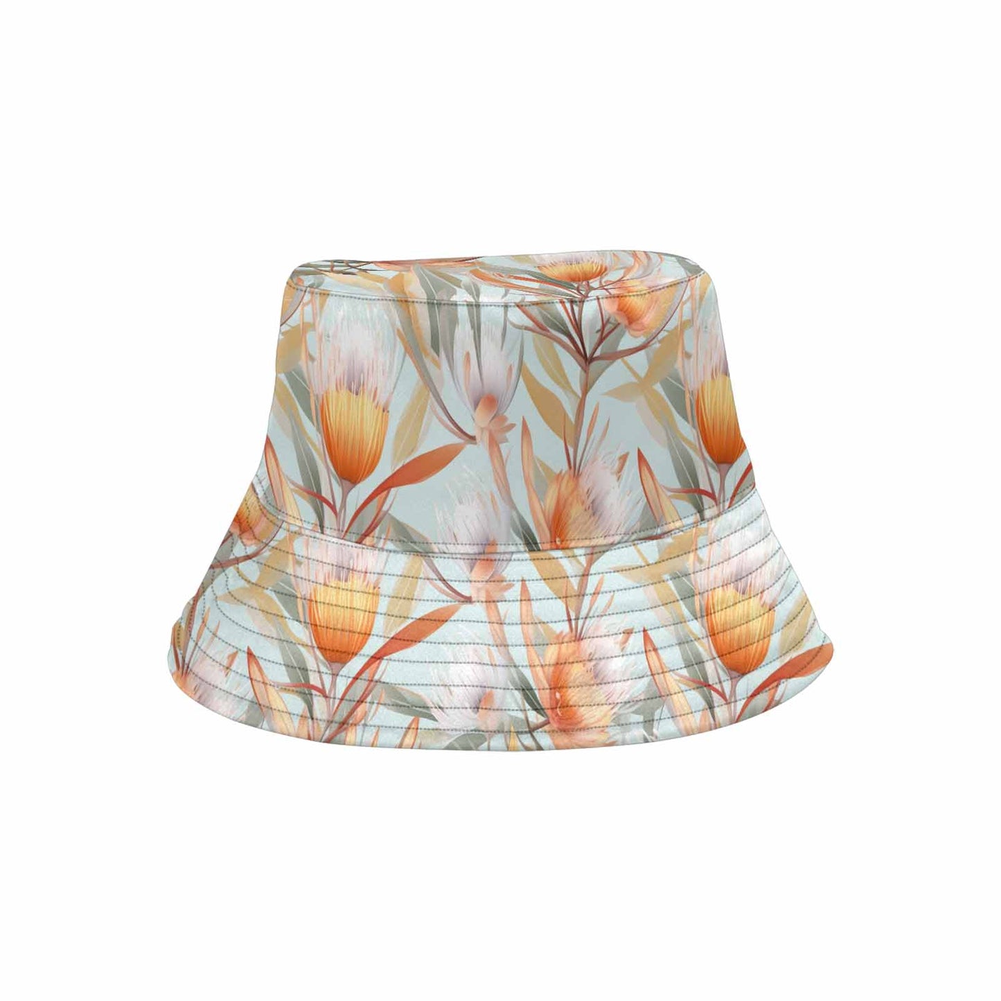 Australian Floral Green  Unisex Summer Single-Layer Bucket Hat