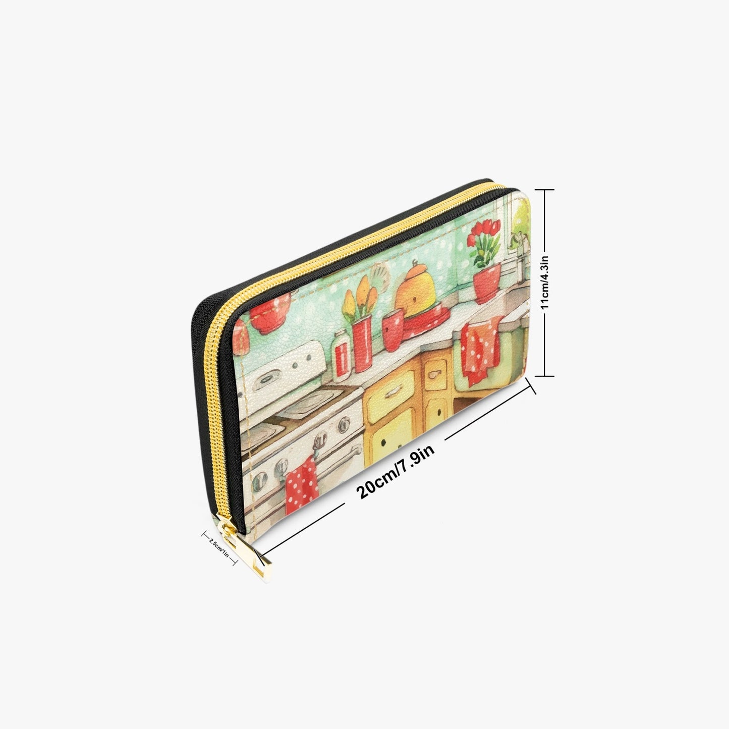 Long Type Zipper Purse - Retro Kitchen