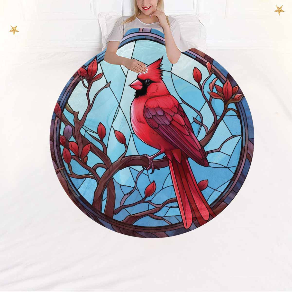 Cardinal_Awd35158  Circular Micro Fleece Blanket 47"