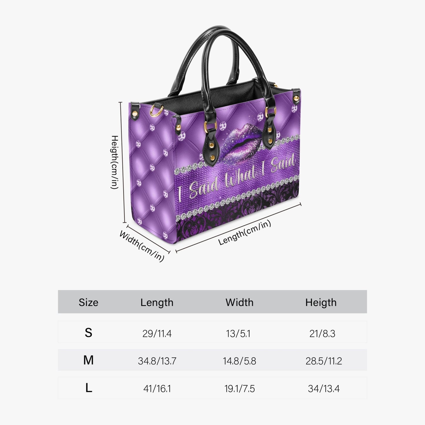 Women's Tote Bag - Purple Tuft and Damask, I Said What I Said