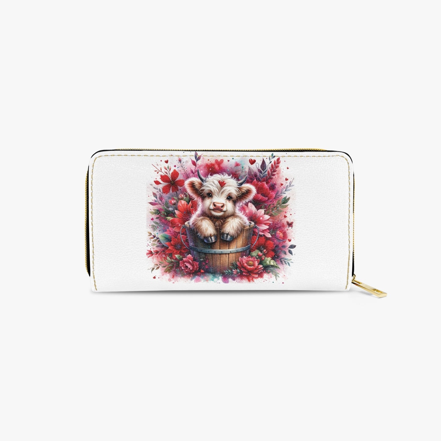 Long Type Zipper Purse - Highland Cow