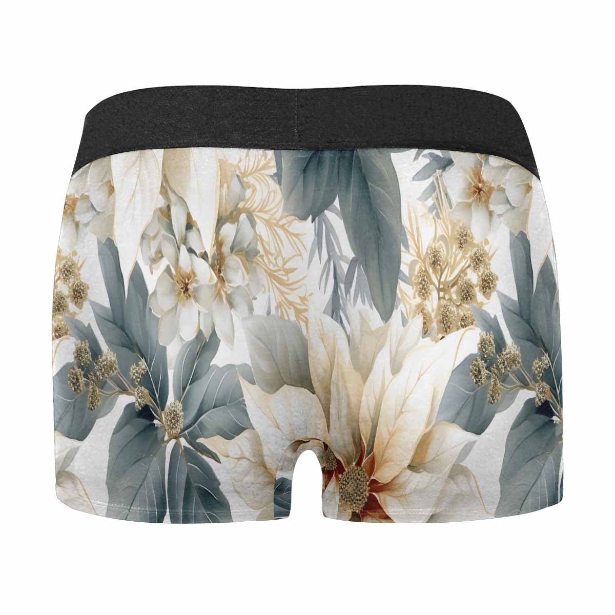 Cream Poinsettia AUS Men's Boxer Briefs (Made In AUS)