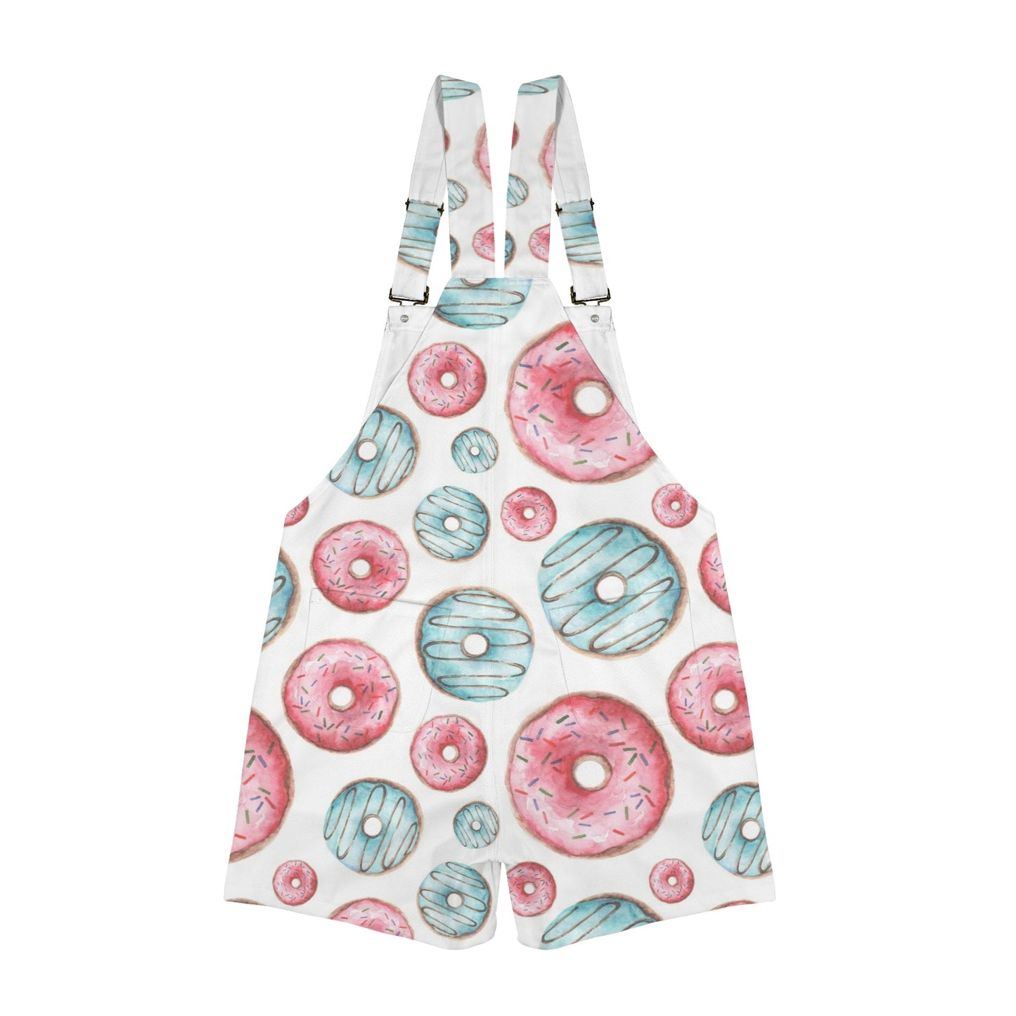 Donuts Unisex Shorts Suspender Jumpsuit