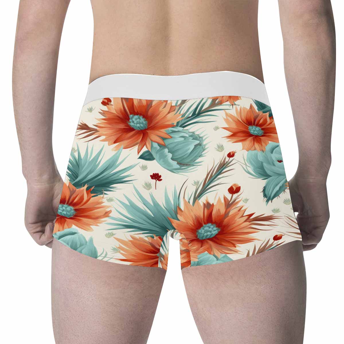 Boho Floral Men's All Over Print Boxer Briefs (Made In AUS)