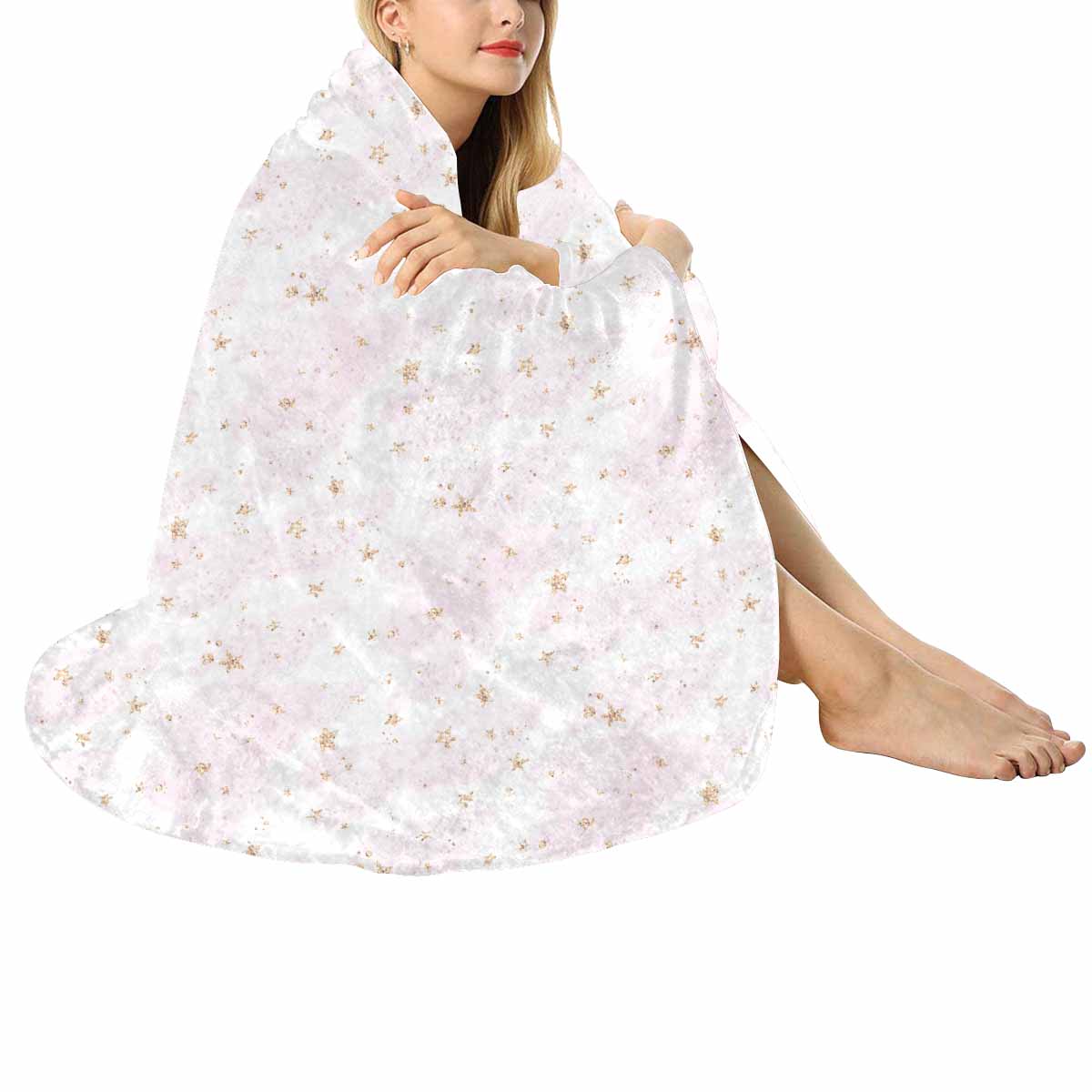 Cloud Stars  Circular Micro Fleece Blanket 47"