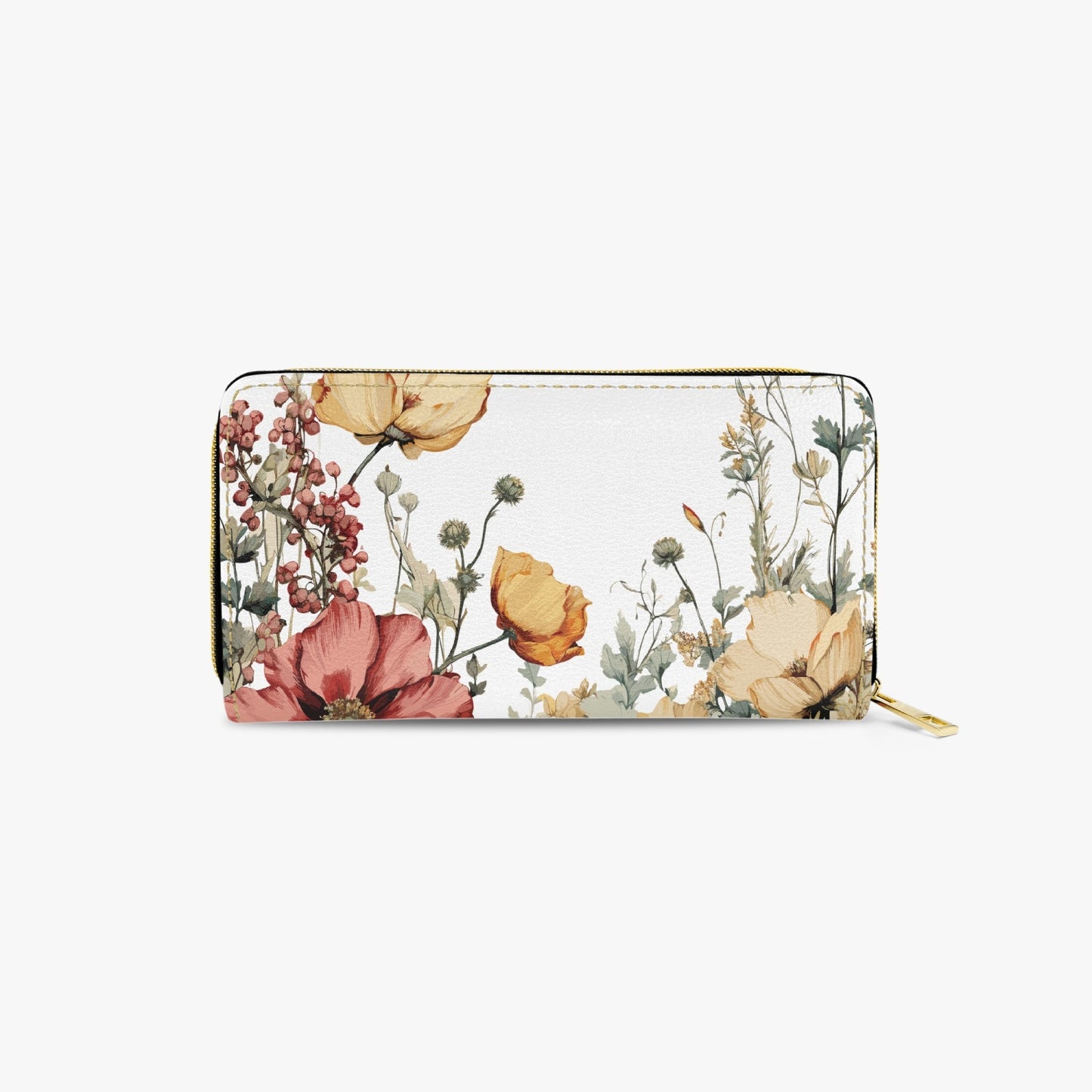 Long Type Zipper Purse - Floral