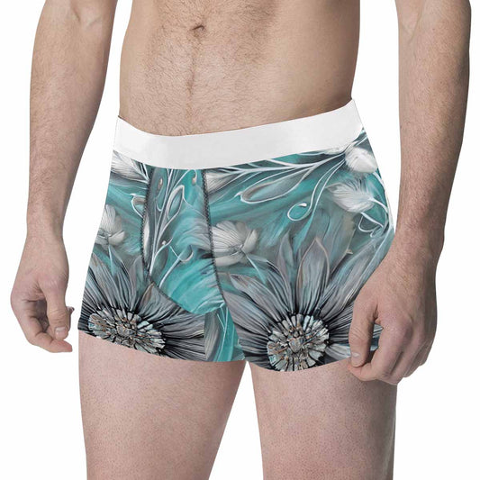 Green Elegant Large Print Floral Men's All Over Print Boxer Briefs (Made In AUS)