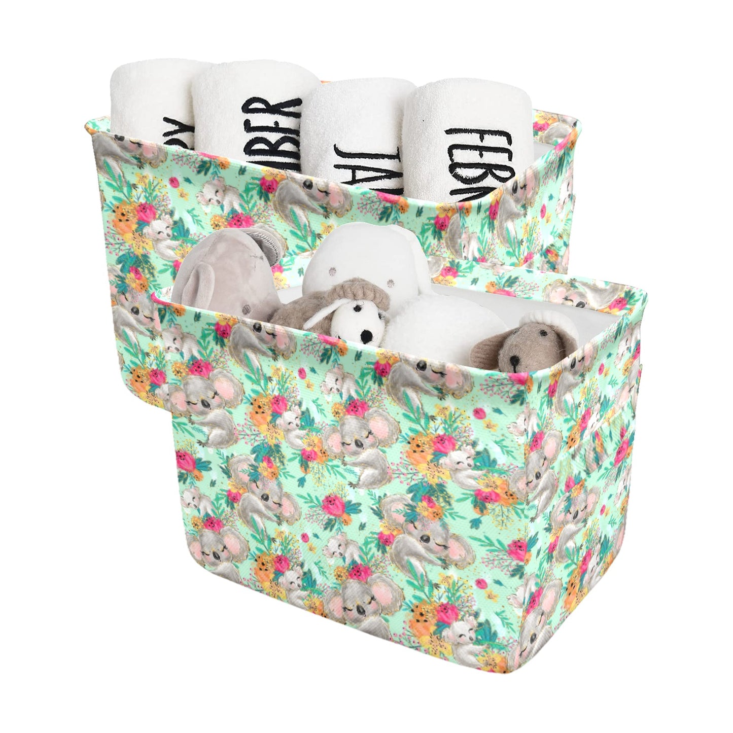 Australian Animals Koala Mint Fabric Storage Basket