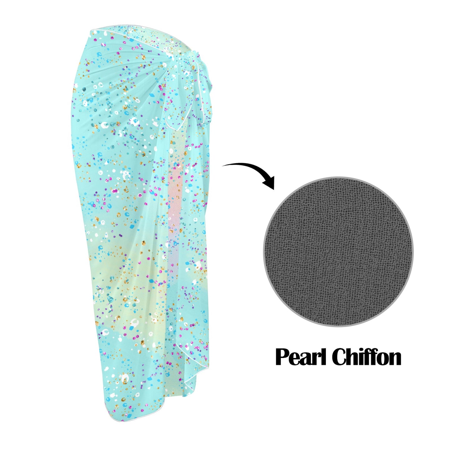 Green Splash Long Beach Sarong Wrap