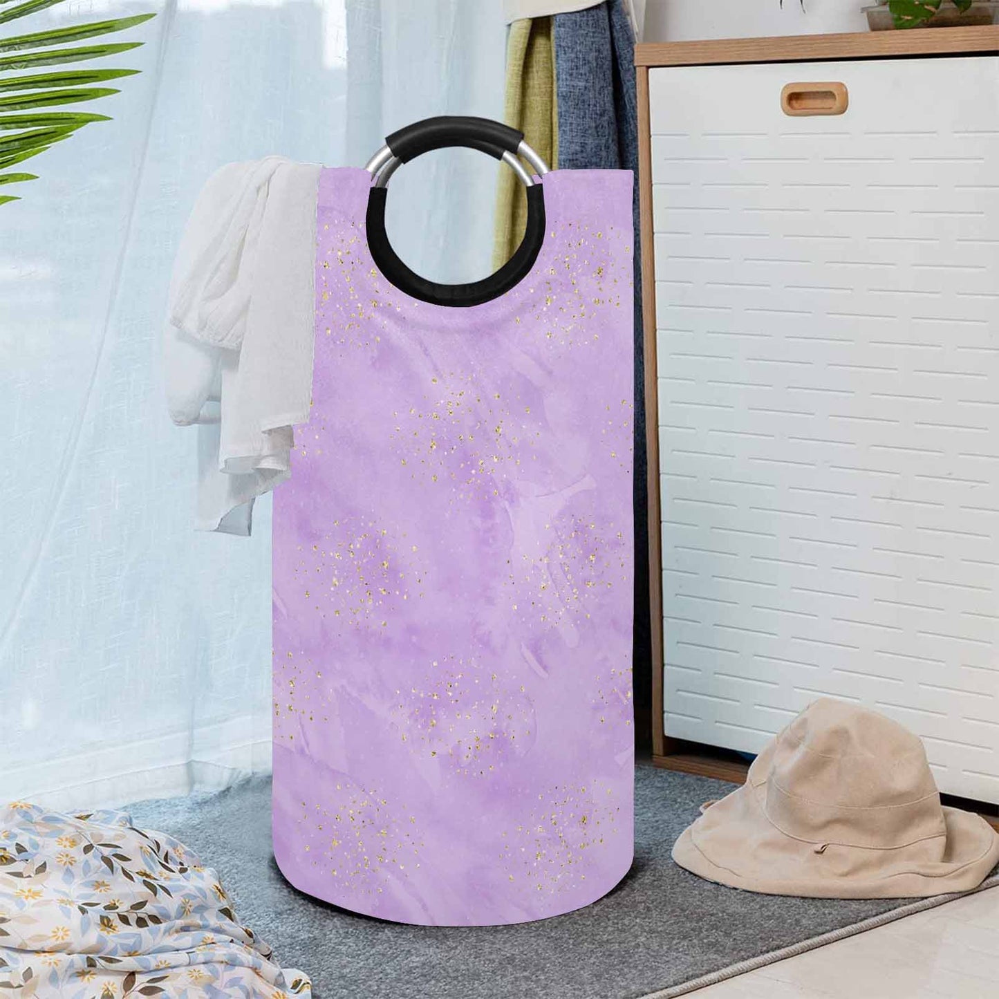 Purple  Round Laundry Basket