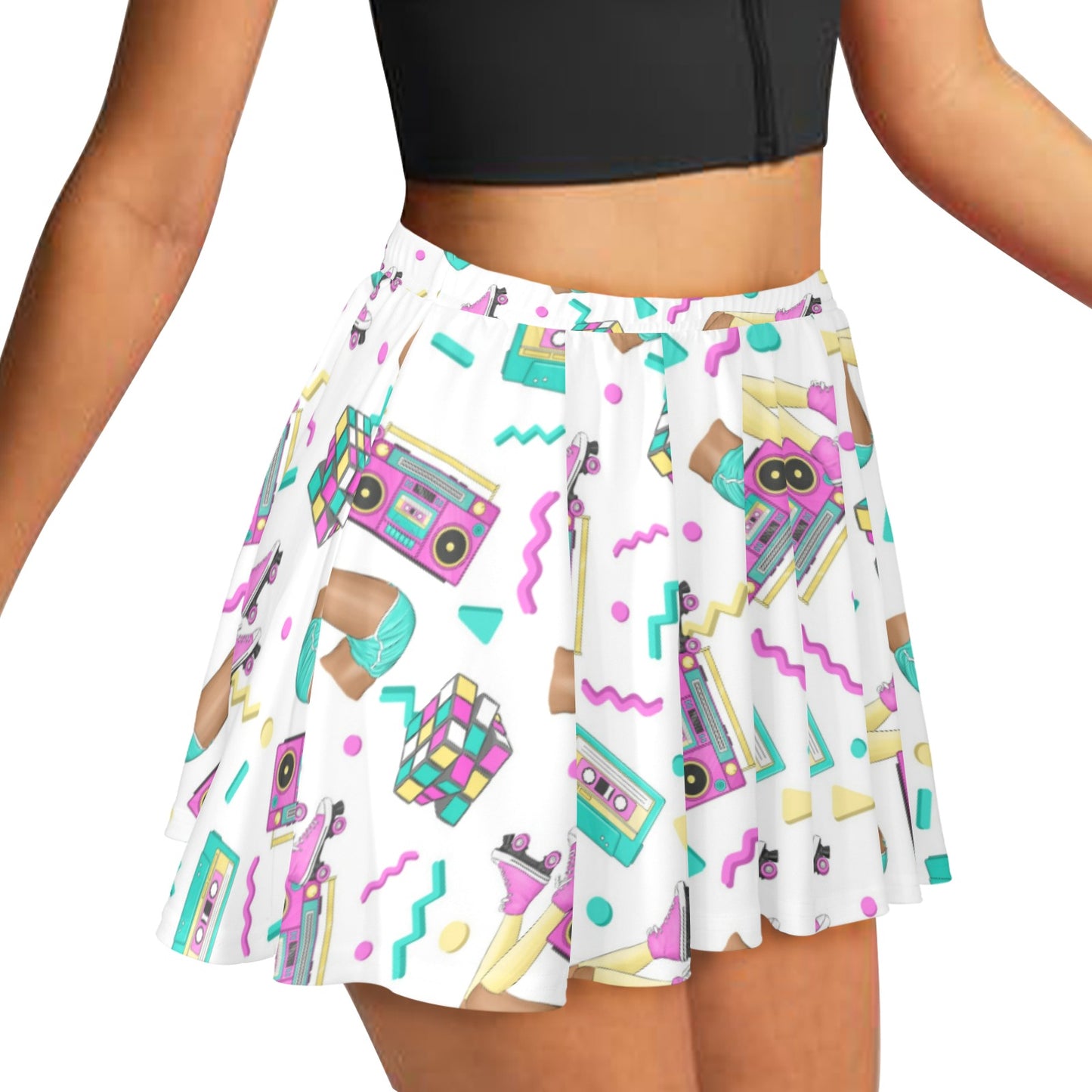 Mariner Skater Skirt 70's 80's 90's  Roller skates All Over Print Skater Skirt (Model D69)