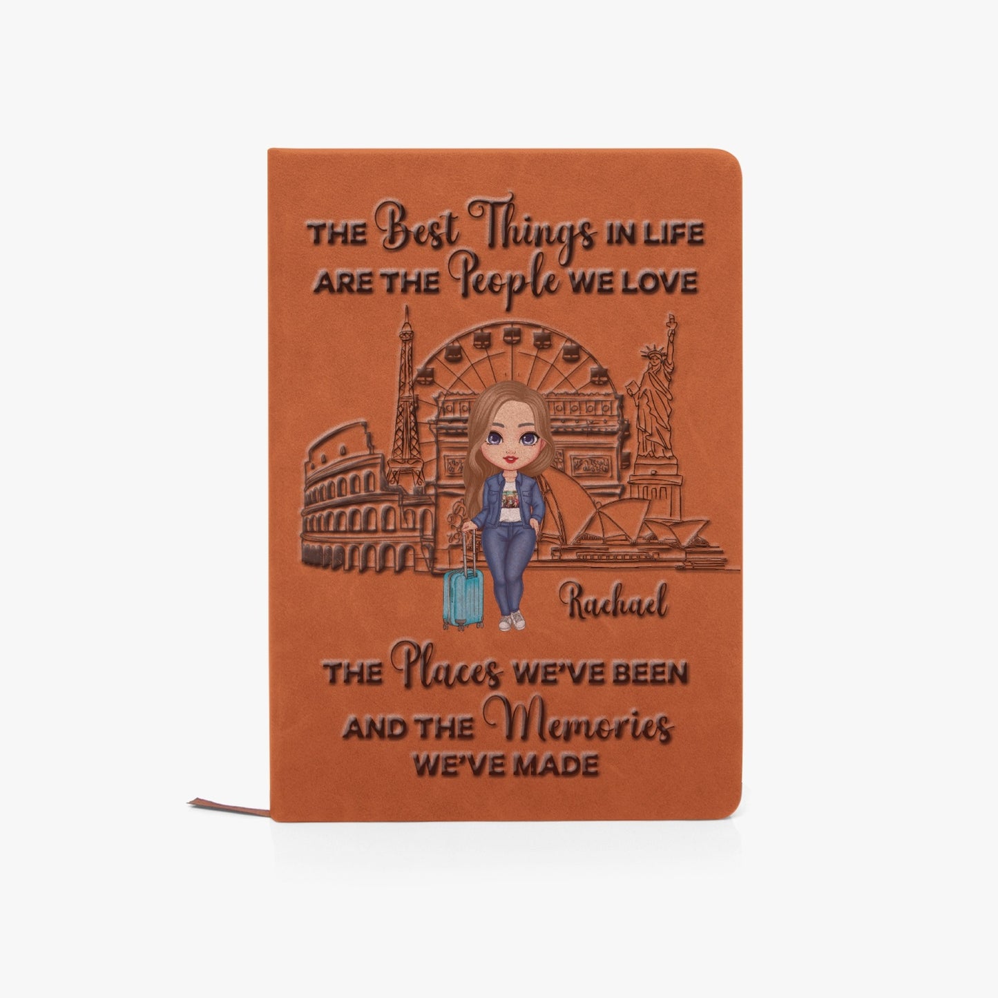 Personalised PU Leather Journal Notebook, Travel Journal, The Best Things