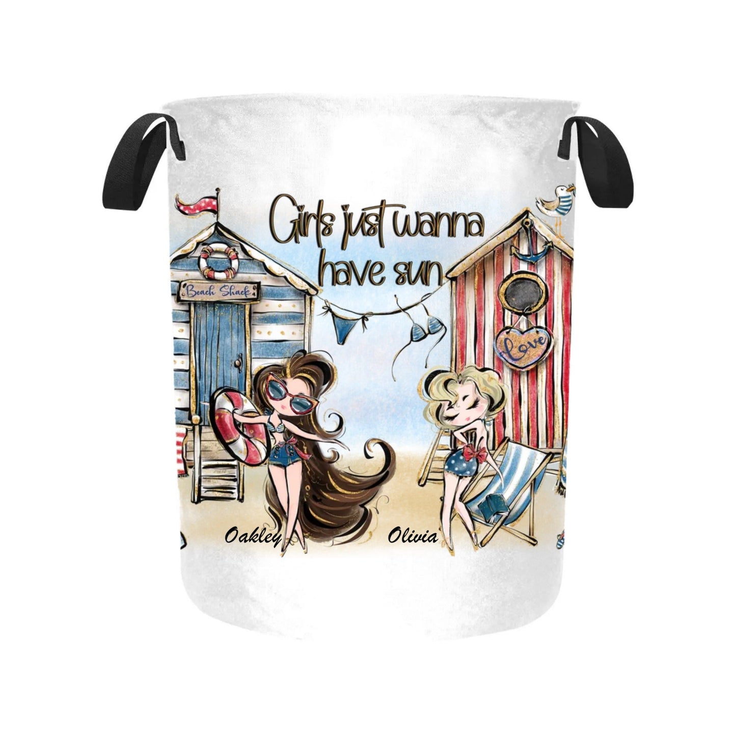 Laundry Basket Personalised Girls just Wanna Have Sun