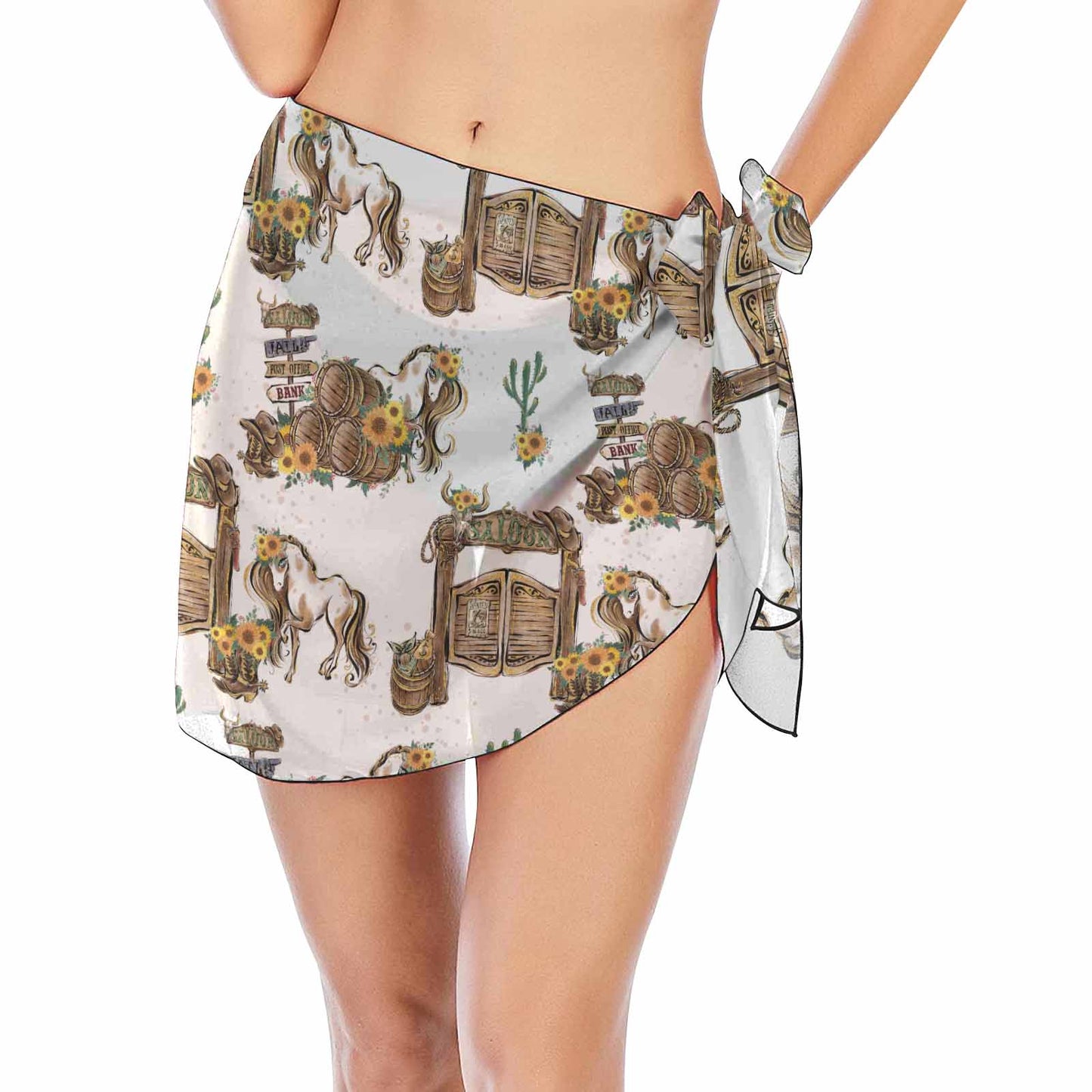 Country White  Women's Beach Sarong Wrap