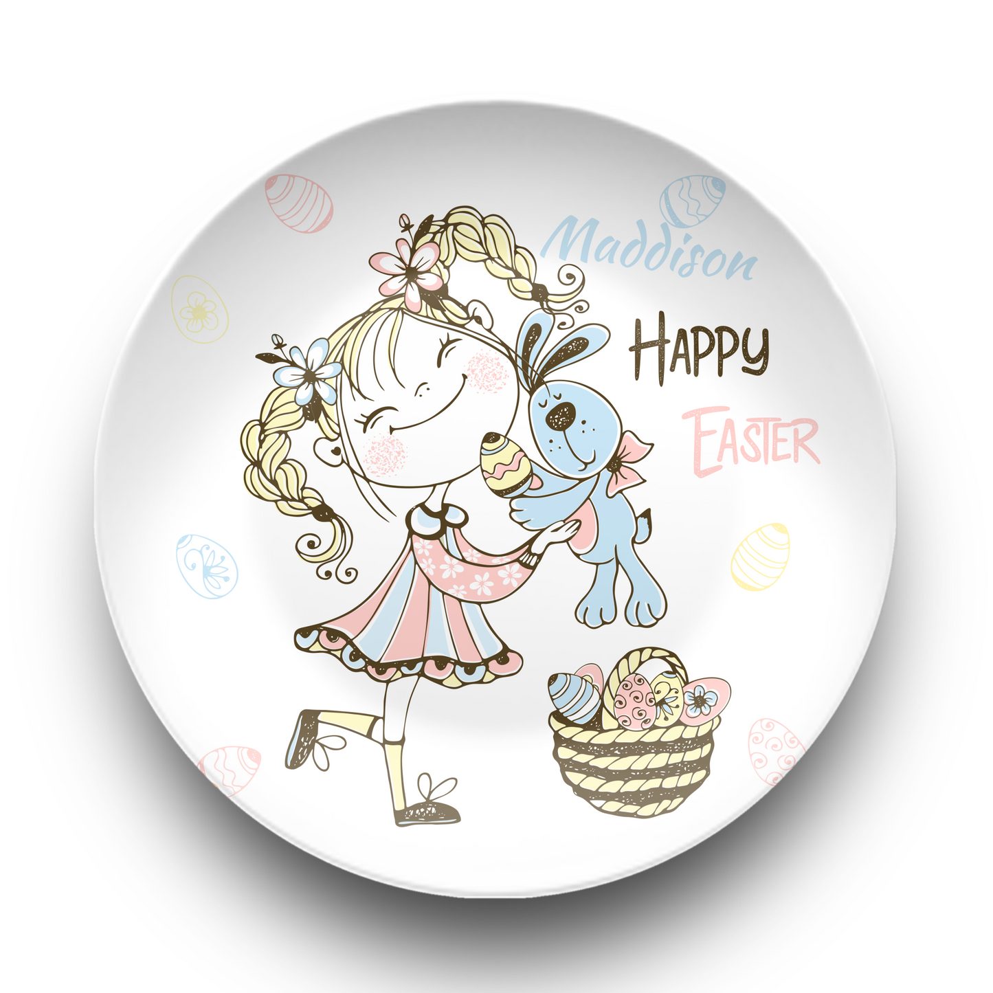 Whimsical Girl Personalised Easter Plate