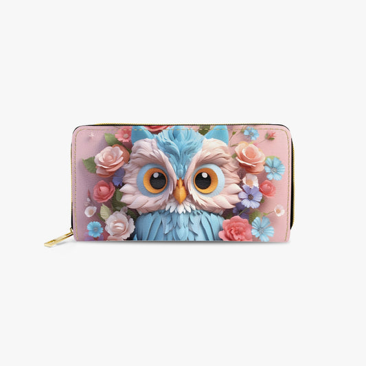 Long Type Zipper Purse - Owl