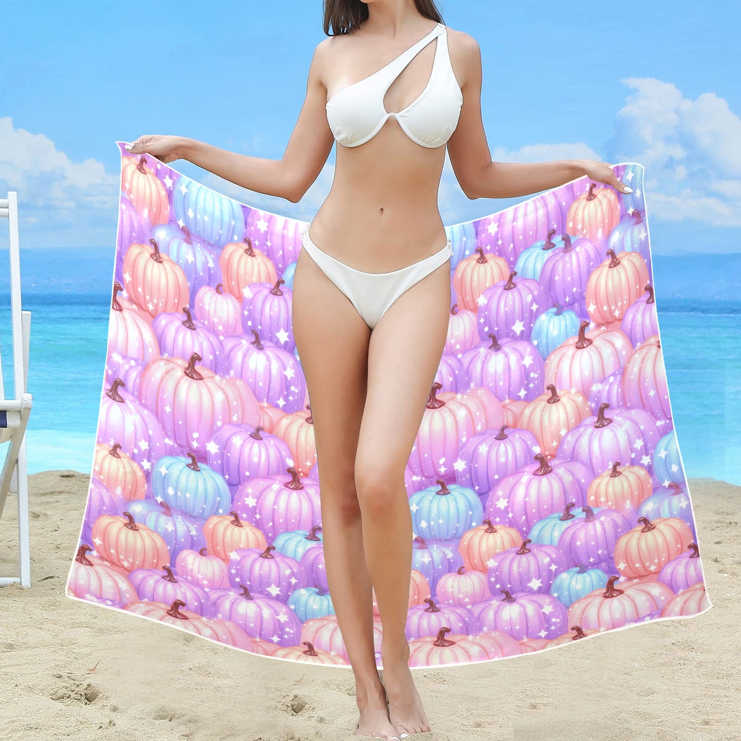 Pastel Pumpkin Long Beach Sarong Wrap