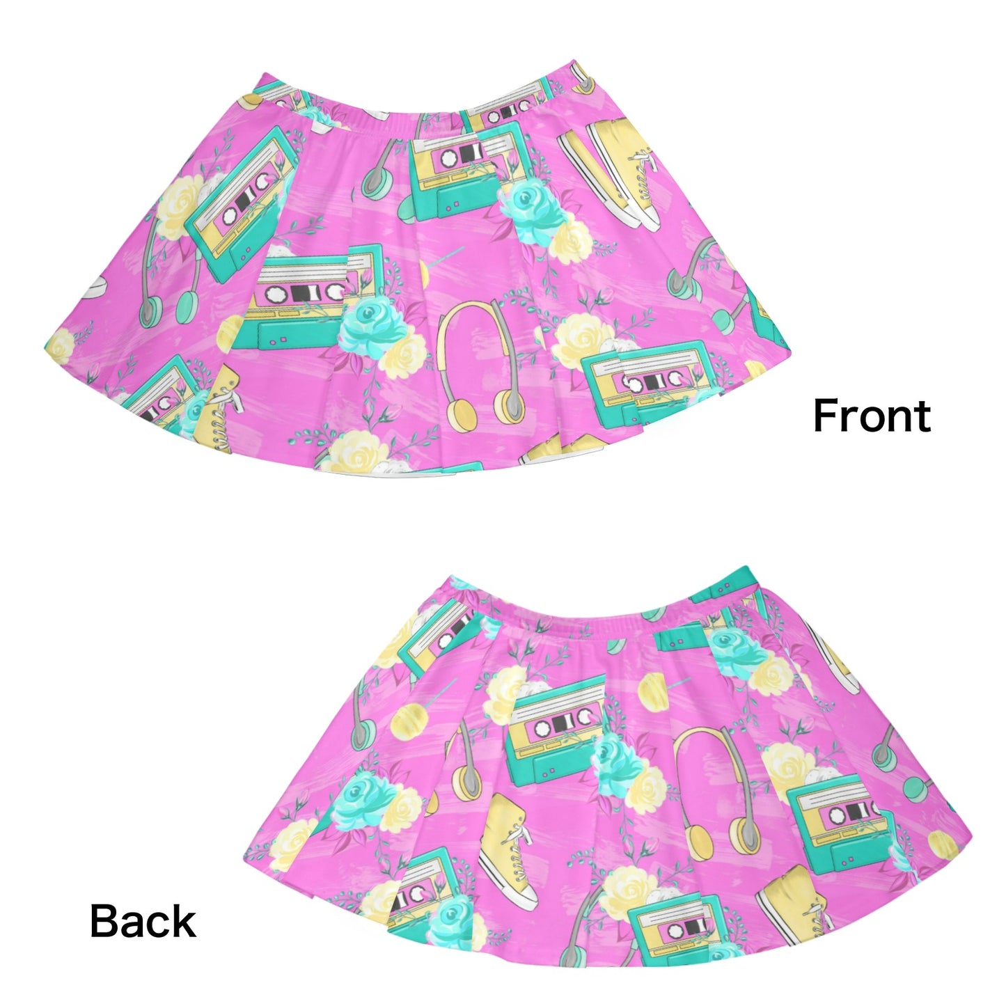 Mariner Skater Skirt 70's 80's 90's Tape All Over Print Skater Skirt (Model D69)