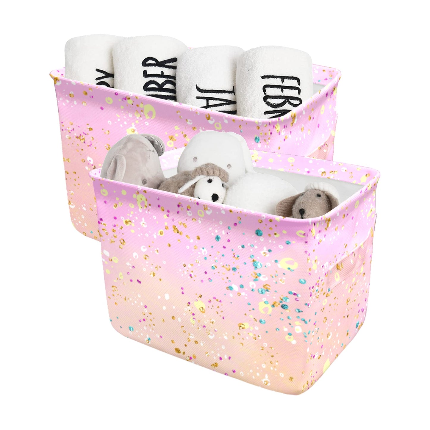 Pink Splash Fabric Storage Basket