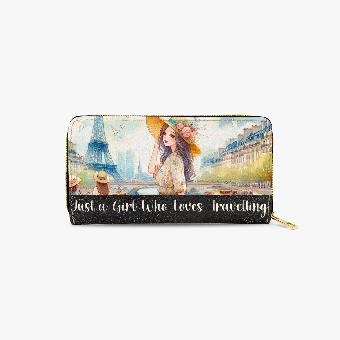 Long Type Zipper Purse - Just a Girl Who Loves Travelling