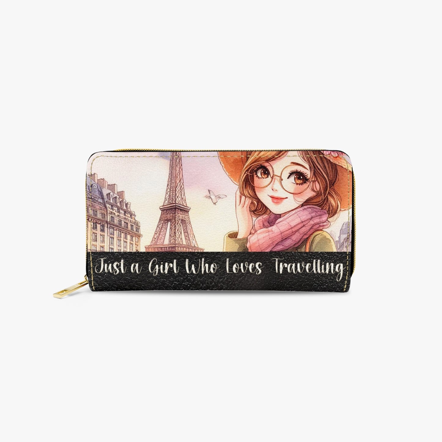 Long Type Zipper Purse - Just a Girl Who Loves Travelling