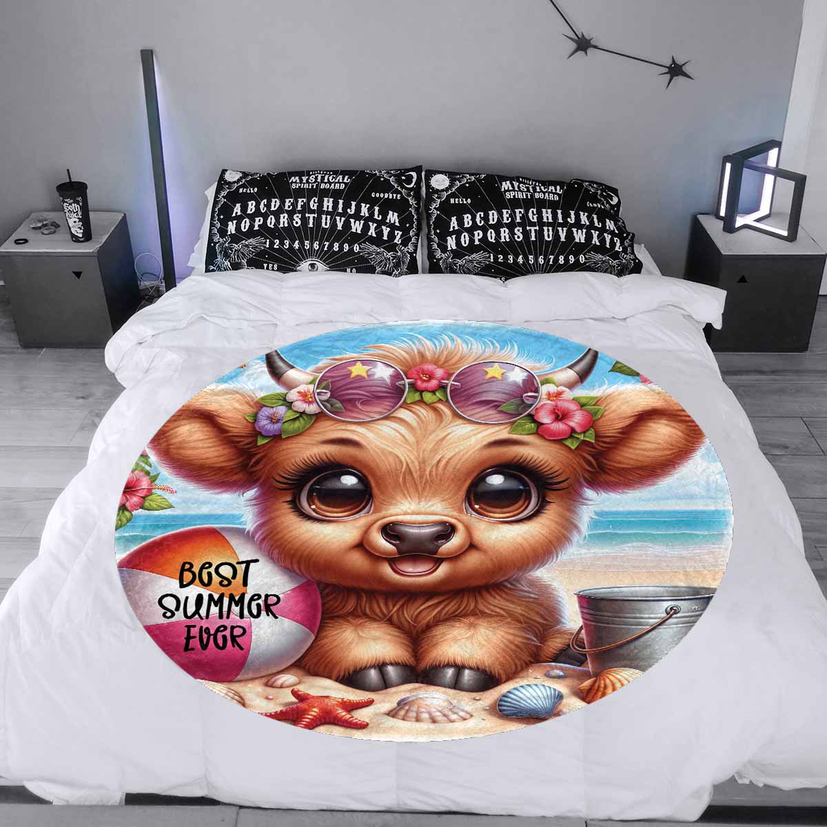 Highland Cow Awd35110  Circular Micro Fleece Blanket 47"