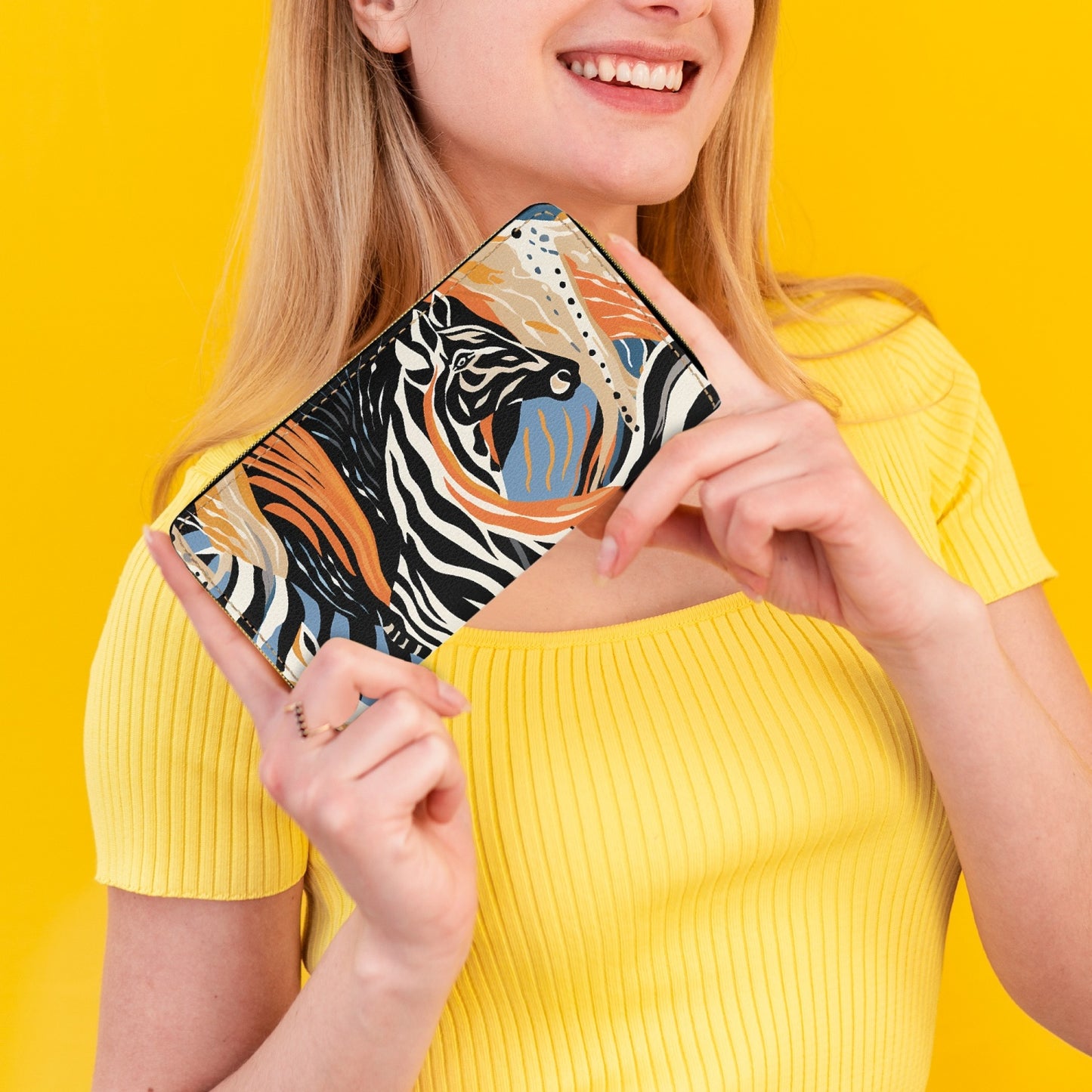 Long Type Zipper Purse - Zebra