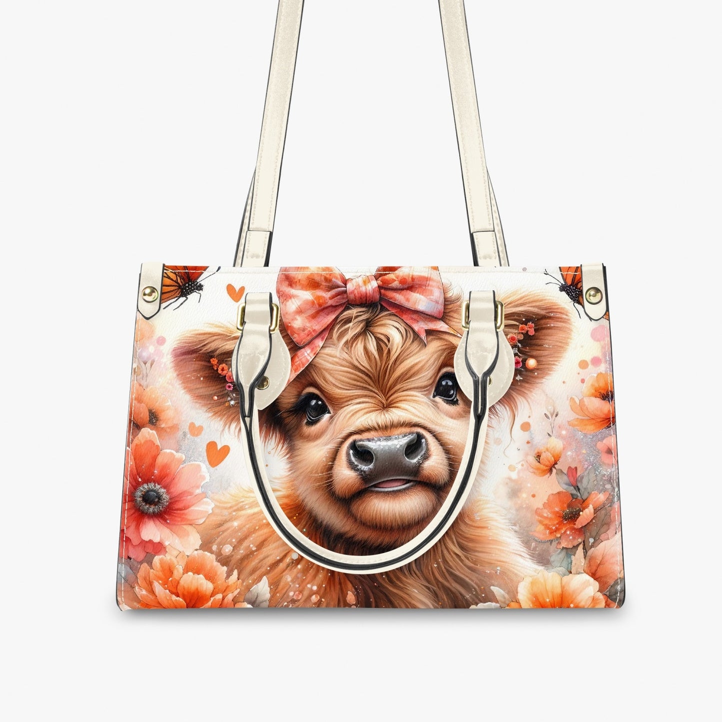 Women's Tote Bag - Long Strap - Highland Cow