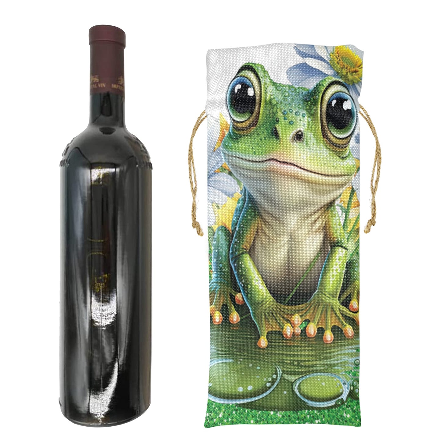 Frog awd1354 Linen Wine Bottle Bag