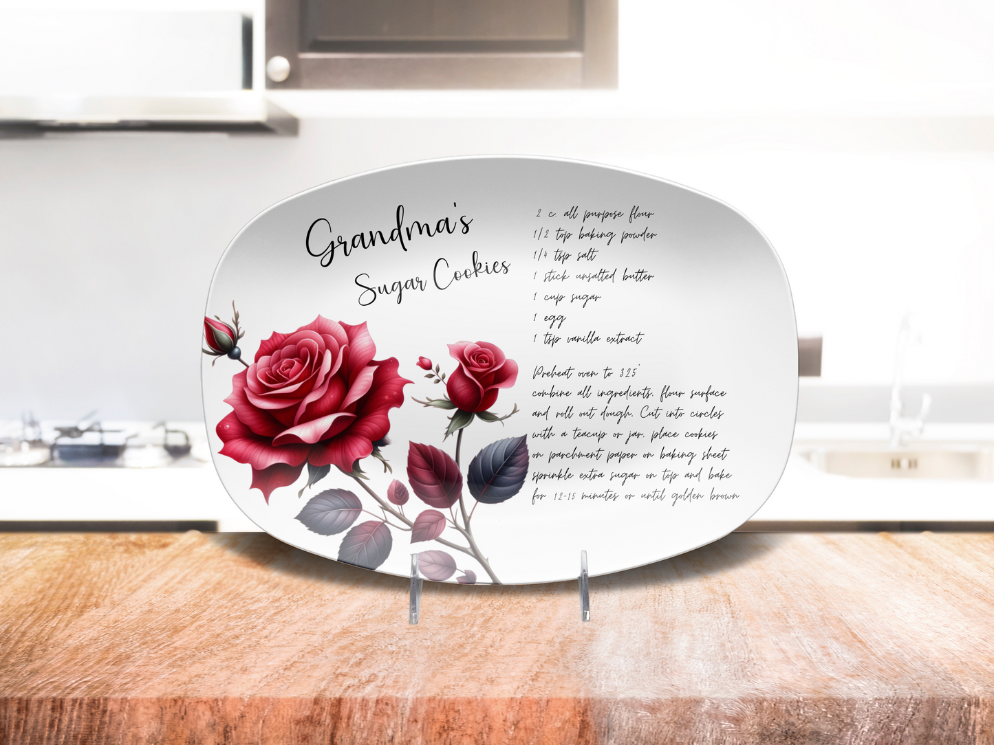 Handwritten Recipe Plate/Platter, Family Recipe Heirloom